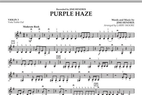 Purple Haze Violin 3 Viola Treble Clef By Larry Moore Sheet Music