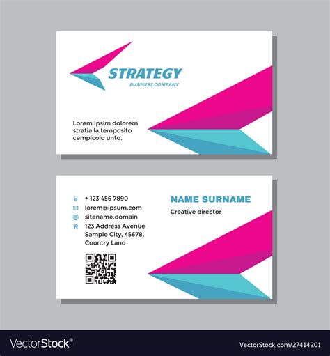 Business Visit Card Template With Logo Concept Vector Image