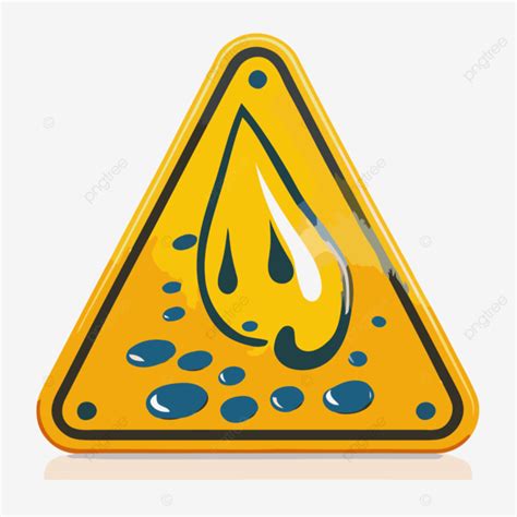 Wet Floor Sign Vector Sticker Clipart An Oil Drop On A Yellow Triangle