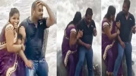 கண்முன்னே கடல் அலையில் இழுத்துசெல்லப்பட்ட தாய் Video Woman Swept Away