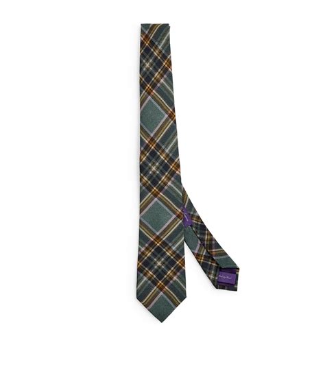 Mens Ralph Lauren Purple Label Blue Tartan Silk Tie Harrods Us