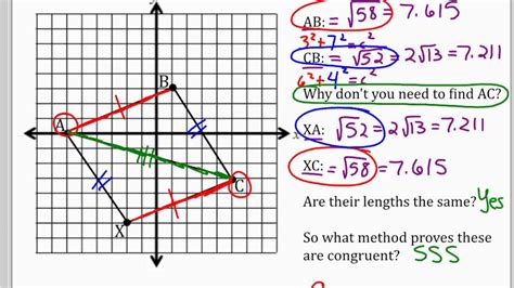 Congruent Triangles In The Coordinate Plane Youtube