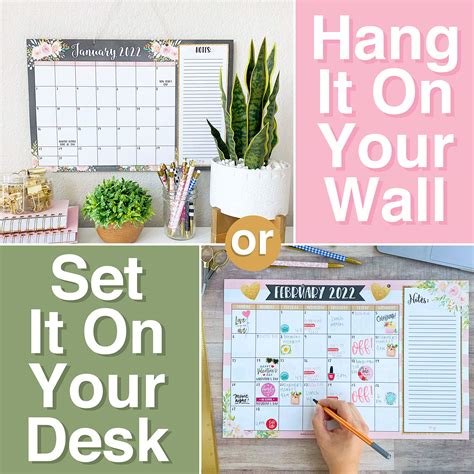 Large Desk Calendar Pink Calendar Desk Calendars