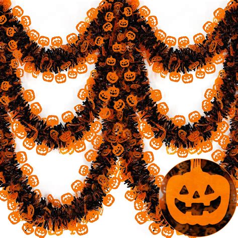 Amazon Anderson S Metallic Tinsel Twist Garland Black And Orange