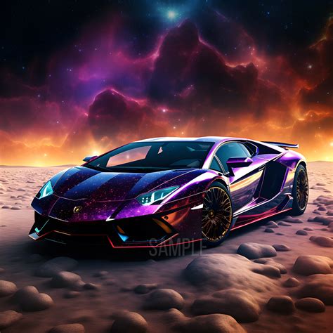 Lamborghini Aventador in Galaxy Space on Digital Download Wall Art ...