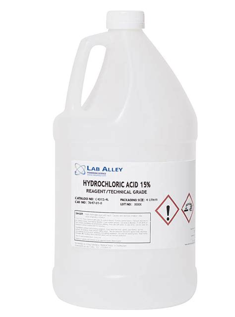 Buy Hydrochloric Acid 15 Solution Artechnical Grade 22 Bulk Sizes Lab Alley