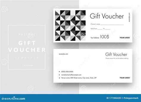 Abstract Gift Voucher Card Template Modern Discount Coupon Or