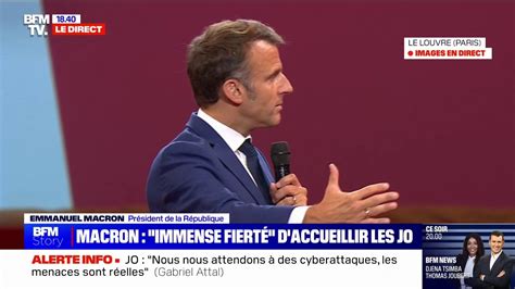 Emmanuel Macron évoque l immense fierté d organiser les Jeux