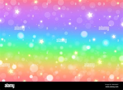 Rainbow Fantasy Background Holographic Illustration In Pastel Colors