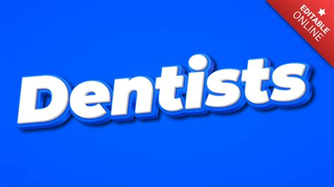 Dentists Effetto Super Blu Generatore Di Effetti Di Testo