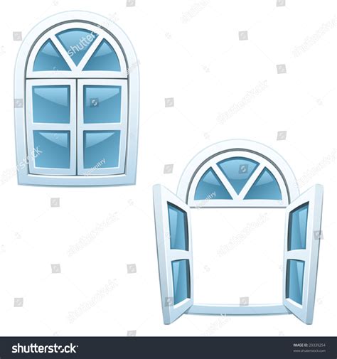 Cartoon Windows Closed And Open Vector 29339254 Shutterstock