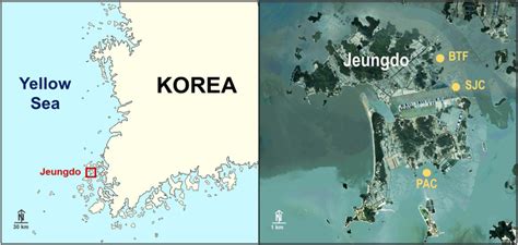 Map Showing The Sampling Locations In The Yellow Sea Korea Download