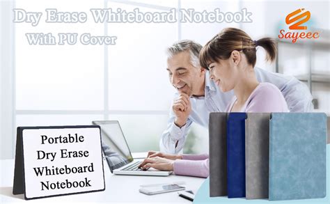 Sayeec Whiteboard Notebook Portable Dry Erase Board With Colors