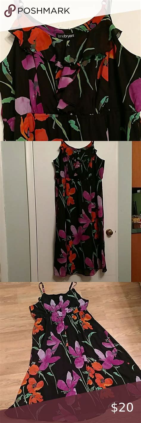 Lane Bryant Black Floral Maxi Dress Altered