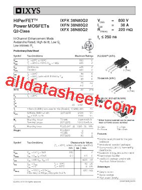 Ixfx N Q Datasheet Pdf Ixys Corporation