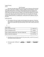 Chem Lab Docx Shelby Kearsley Lab Alum Synthesis In This Lab We