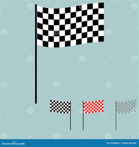 Racing Flag Black and White Colour. Stock Vector - Illustration of start, check: 91550965