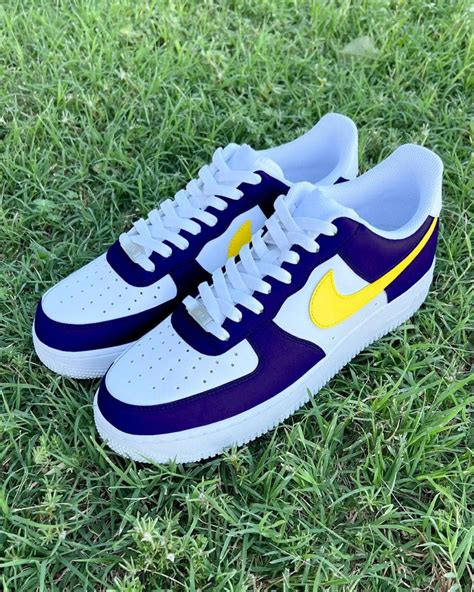 Custom Purple And Yellow Air Force 1s Etsy