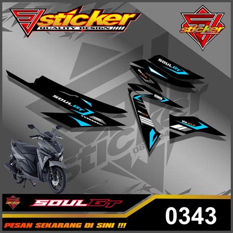 Jual 0343 STRIPING STICKER SOUL GT 125 VARIASI LIST RACING YAMAHA