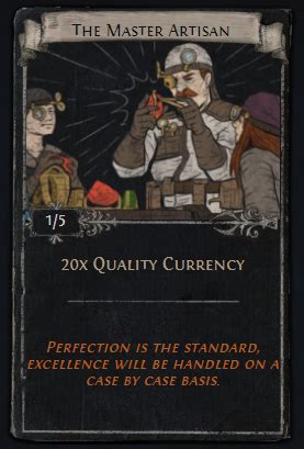 The Master Artisan Divination Card Poe Farming Quality Currency