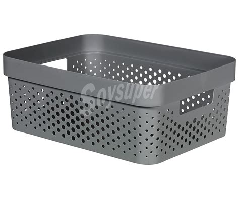 CURVER Infinity Caja de ordenación de plástico reciclado color gris de