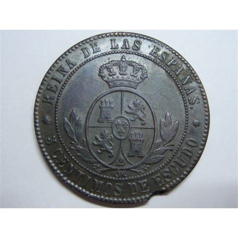 1868 ISABEL II 5 CENTIMOS DE ESCUDO BARCELONA ESPAÑA