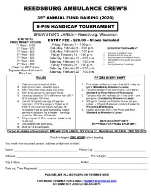 Fillable Online Pin Handicap Tournament Fax Email Print Pdffiller