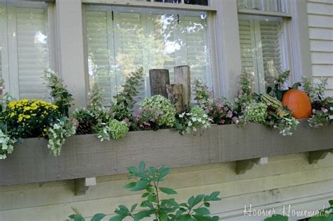 Decorating Fall Window Boxes - Hoosier Homemade