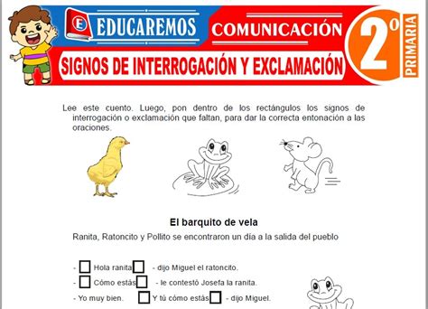 Signos de Interrogación y Exclamación para Segundo de Primaria