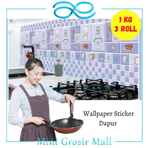 Jual MGM 121 Wallpaper Sticker Dapur Anti Air Minyak Panas Kitchen