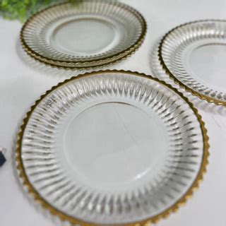 Conjunto Pratos Para Sobremesa De Cristal Fio De Ouro Imperatriz