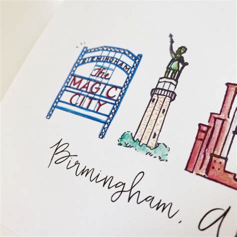 Birmingham Alabama Skyline Art Print | Etsy