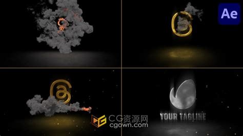 燃烧火焰烟雾标志揭晓ae Logo动画模板 Cg资源网