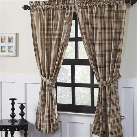 Vhc Brands Farmhouse Window Curtains Sawyer Mill Tan Panel Pair One