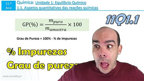 Como Calcular O Grau De Pureza De Uma Amostra Exerc Cios Q