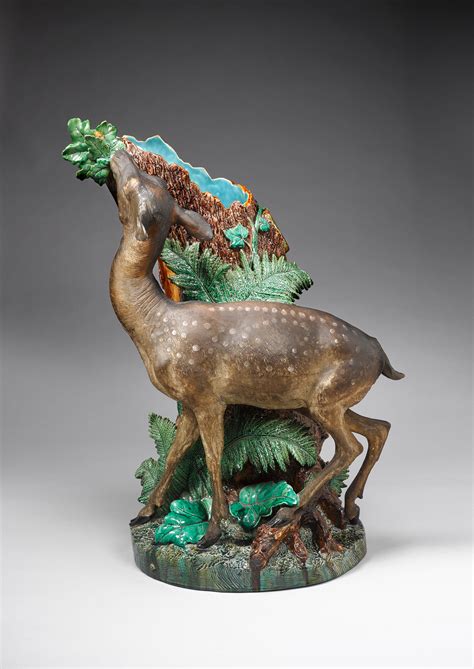 Bonhams : An important life-size Minton Majolica model of a fawn circa