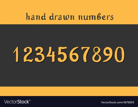 Hand Drawn Numbers Royalty Free Vector Image VectorStock