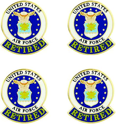 Us Air Force Retired Lapel Pin 4 Pack Clothing Shoes