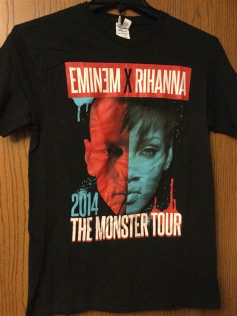 Eminem Rihanna The Monster Tour Black Shirt M Gem