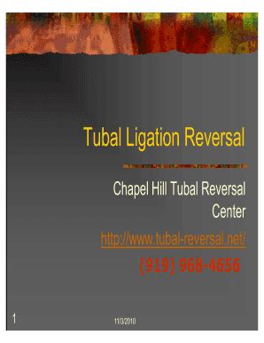 Fillable Online Tubal Ligation Reversal Fax Email Print Pdffiller