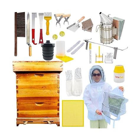 10 Frame BeeHives with Supplies Starter Kit, Bee Keeping Supplies-All Beginners Kit, Bee Hive ...