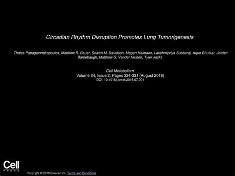 Circadian Rhythm Disruption Promotes Lung Tumorigenesis Ppt Download