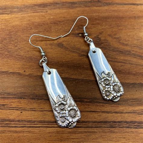 Silverplate Spoon Earrings April Wm Rogers Vintage Etsy