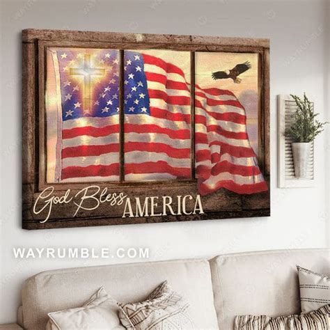 God Bless America America Lover Poster Decor Fridaystuff