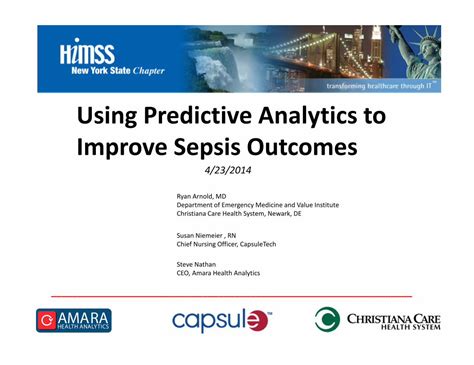 Pdf Using Predictive Analytics To Improve Sepsis Outcomes