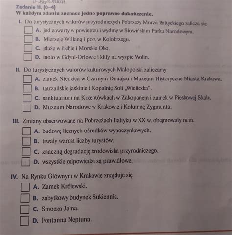 W Ka Dym Zdaniu Zaznacz Jedno Poprawne Doko Czenie Brainly Pl