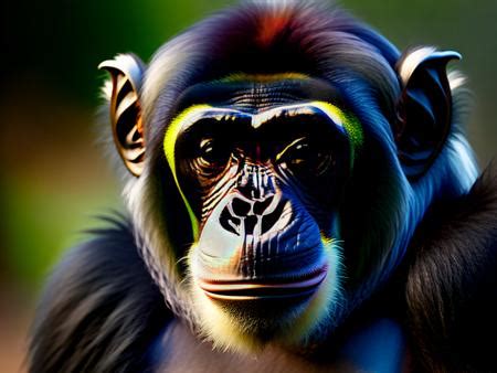 Smiling 8-Year-Old Chimpanzee-Bonobo Hybrid Monkey In Close-Up Image ...