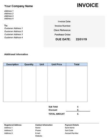 Sole Trader Invoice Template AMAZING TEMPLATES