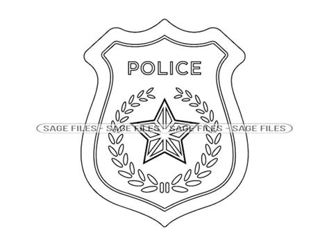 Police Badge Outline Clip Art