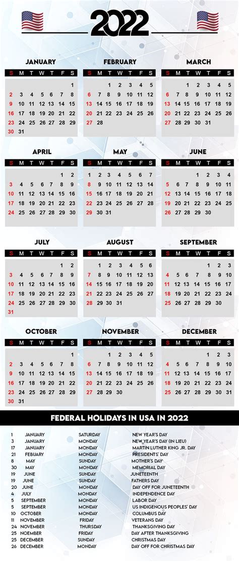 List Of Federal Holidays in USA in 2022 & US Calendar 2022 Wallpaper Free Download here. Check ...